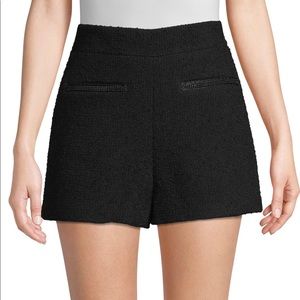 Maje High Waist Tweed Black Shorts NWOT